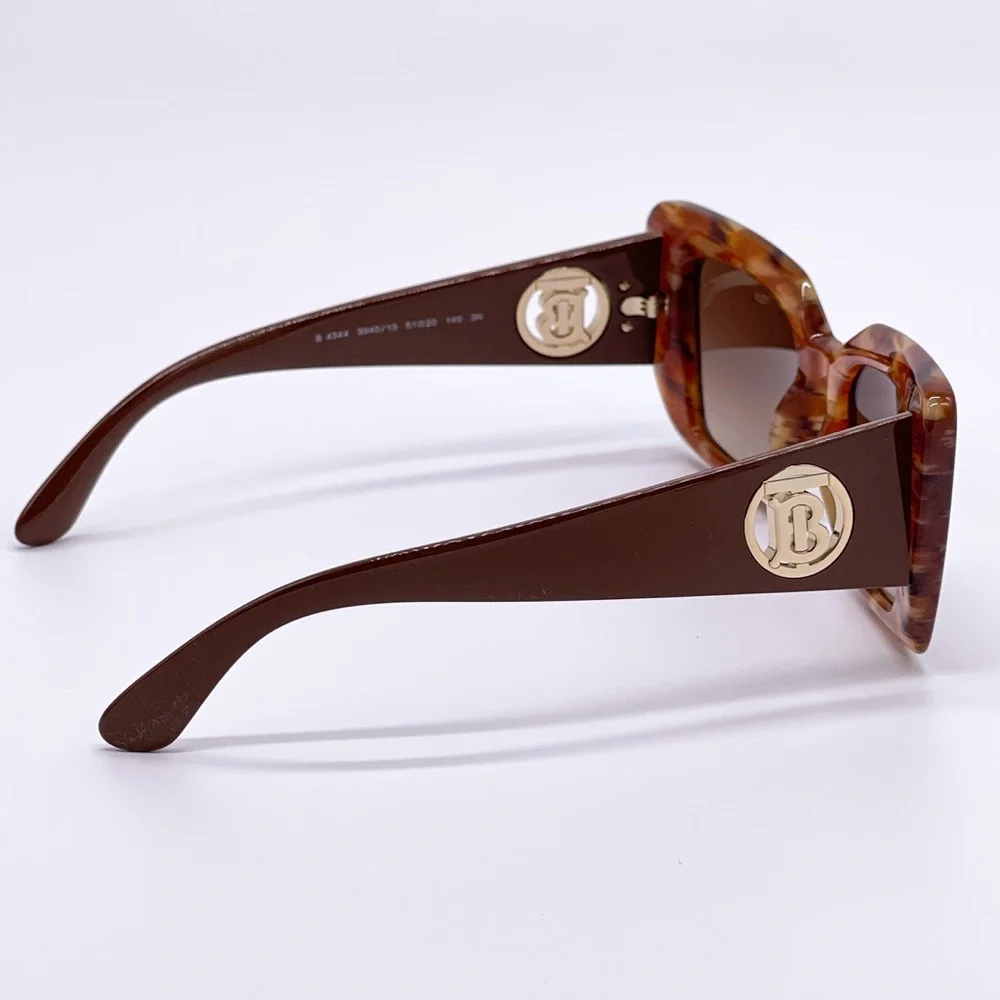NEW BURBERRY DAISY BE4344 3940/13 BROWN CAT EYE SUNGLASSES B 4344